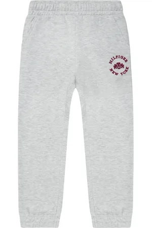 Tommy Hilfiger Sweatpants, female, , 6 Y, Grey Hilfiger Crest Varsity Joggers