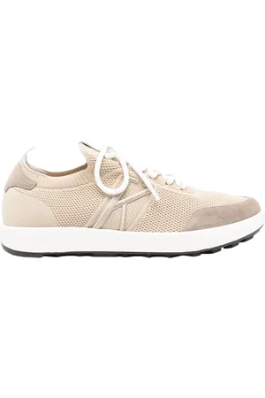 Kiton Leather Trainers with Fabric Lining