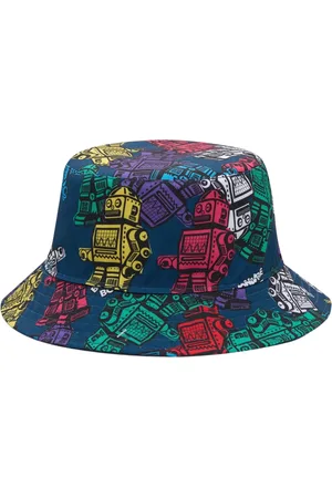 Billionaire Boys Club Hats & Caps, male, , 8 Y, Kids Robot Print Reversible Bucket Hat in Multicolour