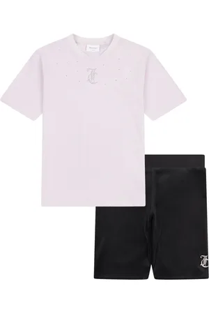 Juicy Couture Sets, female, , 14 Y, Black Velour Cycling Short Set