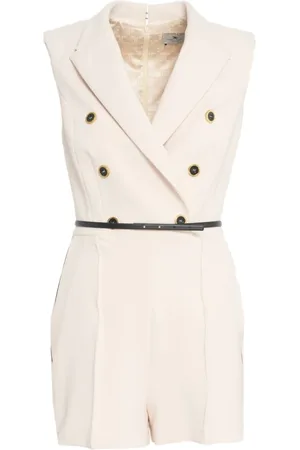 Elisabetta Franchi Playsuits, female, , M, Chic Overall with Metallic Details