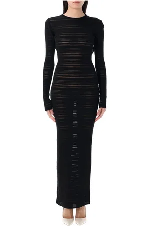 ANDREA ADAMO Sheer Knit Long Dress