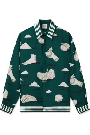 Casablanca Casual Shirts, male, , 2XS, Metaphysical Silk Shirt with Elemental Design