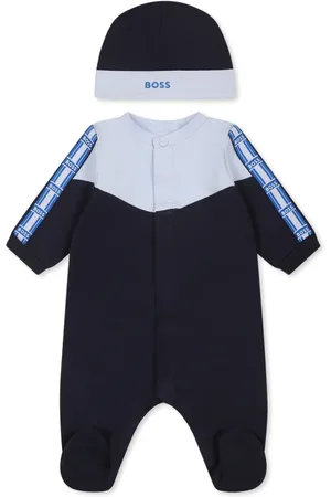 HUGO BOSS Cotton Babygrow Set with Hat