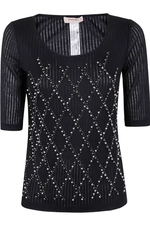 Twin-Set Blouses, female, , M, Diamond Pattern Logo Shirt
