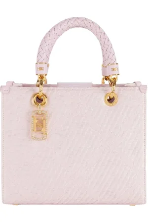 Elisabetta Franchi Handbags, female, , ONE SIZE, Small Jacquard Tote with Charms