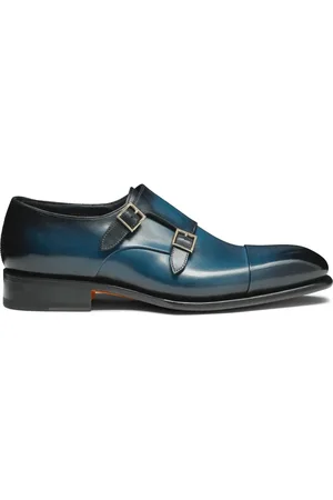 santoni Business Shoes, male, , 7 UK, Leather Double-Buckle Shoes