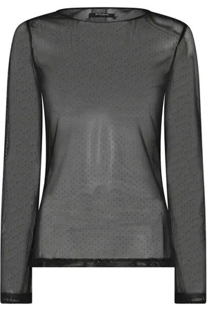 Bruuns Bazaar Long Sleeve Tops, female, , L, Elegant Mesh Blouse
