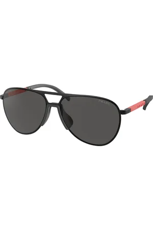 Prada Sunglasses, male, , 59 MM, Matte Grey Sunglasses Linea Rossa Style