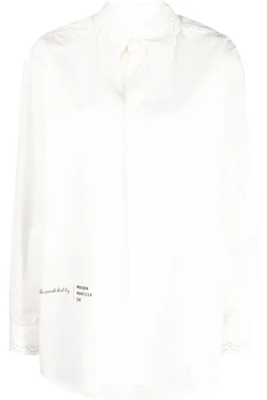 Maison Margiela Shirts, female, , S, Scallop-Hem Button-Down Shirt