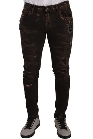 Dolce & Gabbana Slim-fit Jeans, male, , M, Distressed Slim Fit Skinny Denim Jeans