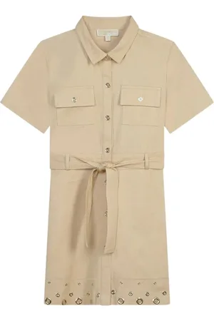 Michael Kors Dresses, female, , 10 Y, Cotton Twill Short-Sleeve Dress