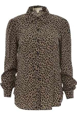 Michael Kors Shirts, female, , XL, Silk Leopard Fantasy Shirt
