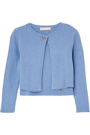 Liu Jo Cardigans, female, , 6 Y, Ribbed Twin Set with Embellishments