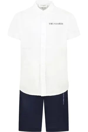 Trussardi Sport Sets, male, , 5 Y, Linen Shirt and Bermuda Set