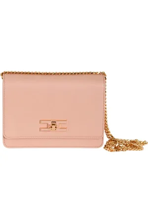 Elisabetta Franchi Small Shoulder Bag with Logo Plaque