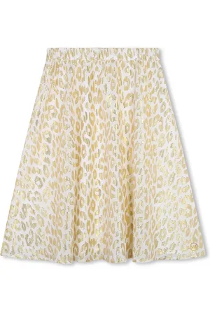 Michael Kors Skirts, female, , 8 Y, Long Viscose Skirt with Gold Pattern