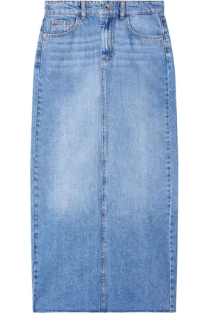 Patrizia Pepe Denim Skirts, female, , S, Denim Maxi Skirt with Deep Split