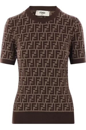 Fendi Round-neck Knitwear, female, , XS, Jacquard Knit Jumper