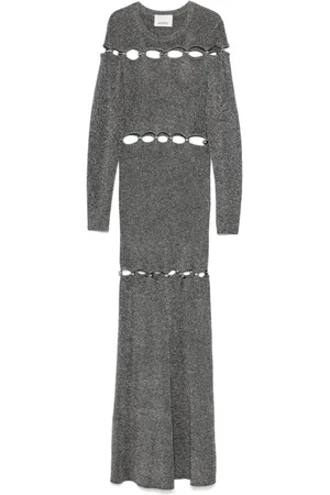 Isabel Marant Silver Elmire Dress with Cut-Out Detail