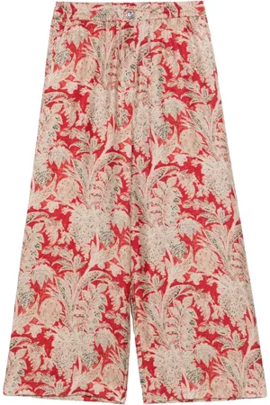 PIERRE-LOUIS MASCIA Red Graphic Print Elasticated Trousers