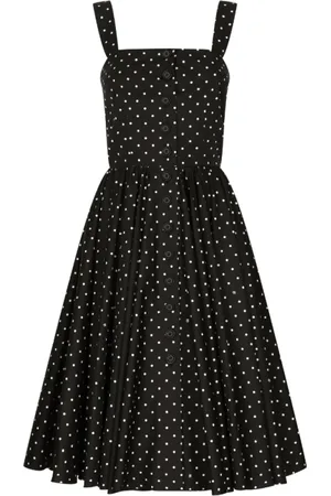 Dolce & Gabbana Polka Dot Cotton Midi Dress