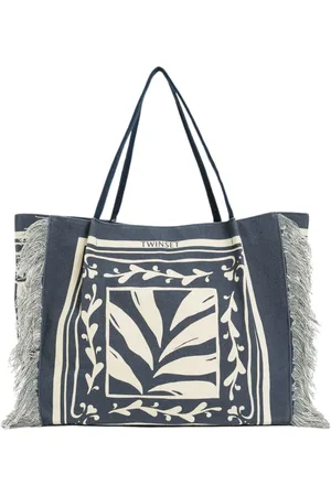 Twin-Set Tote Bags, female, , ONE SIZE, Canvas Shopper Bag in Grey