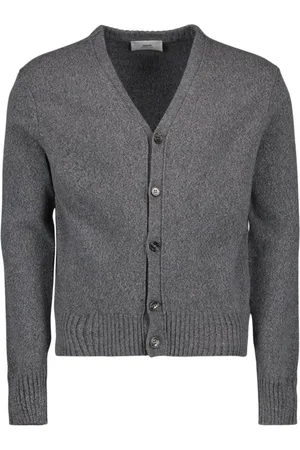 Ami V-Neck Long Sleeve Cashmere Cardigan