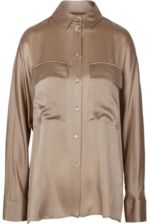 SEMICOUTURE Shirts, female, , XS, Satin Shirt with Pointed Collar