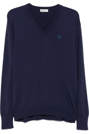 Bally Navy V-Neck Jumper