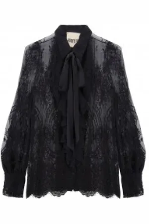 ANIYE BY Blouses, female, , S, Lace Ruffle Shirt with Bow