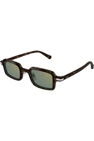 Cartier Sunglasses, unisex, , S, Stylish Rectangle Sunglasses in Havana