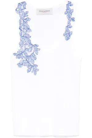 ERMANNO SCERVINO Sleeveless Tops, female, , S, Sleeveless Top with Ribbed Detailing