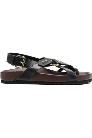 Soeur Flat Sandals, female, , 7 UK, Leather Open Toe Slingback Sandals