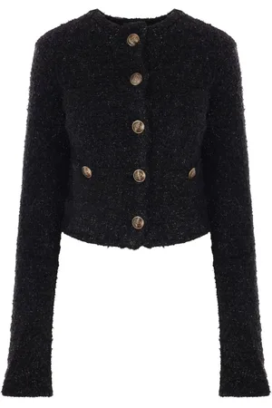 Balenciaga Cardigans, female, , M, Bouclé Cardigan with BB Logo Buttons