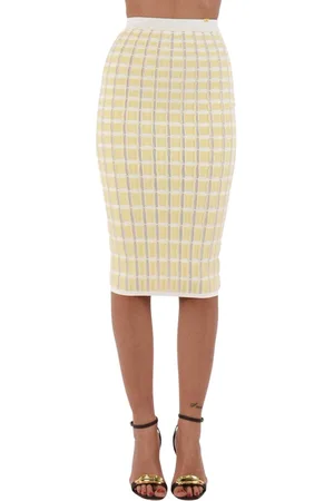 Elisabetta Franchi Pencil Skirts, female, , S, Ruched Viscose Midi Skirt