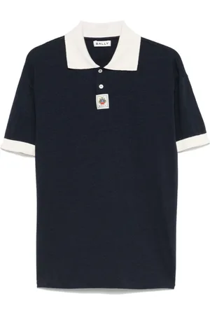 Bally Polo Shirts, male, , S, Navy Polo Shirt Short Sleeve