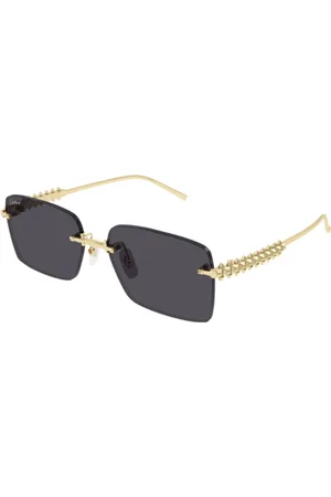 Cartier Sunglasses, unisex, , L, Gold Rimless Sunglasses Clash Style