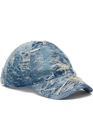 Diesel Caps, male, , S, Denim Distressed Hats Indigo