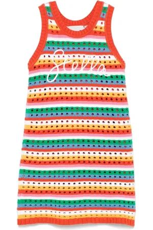 Stella McCartney Dresses, female, , 16 Y, Poppy Red Striped Knit Dress