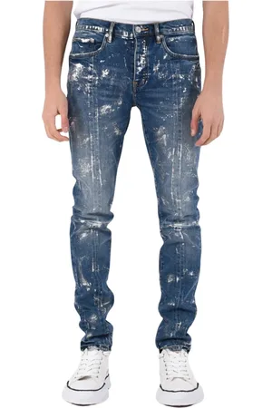 Purple Brand Skinny Jeans with Paint Splatter