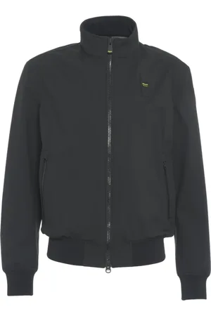 Blauer Bomber Jacket with Batik Print