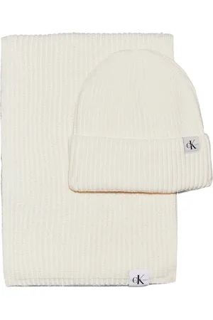 Calvin Klein Sets, female, , L, Monogram Rib Scarf and Beanie Set
