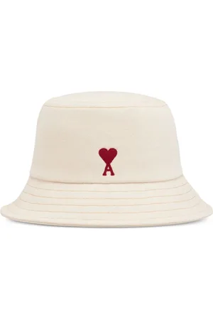 Ami Hats, female, , 60 CM, White Wide Brim Hat with Contrast Stitching