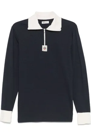 Bally V-neck Knitwear, male, , M, Navy Zip Jumper
