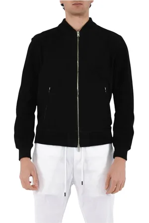 DFOUR Slim Fit Leather Bomber Jacket
