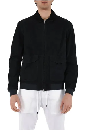DFOUR Leather Jackets, male, , L, Slim Fit Leather Bomber Jacket