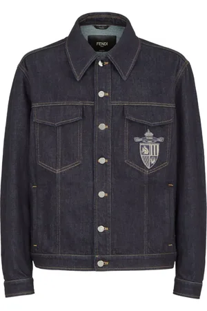 Fendi Denim Jackets, male, , S, denim jacket with shirt collar