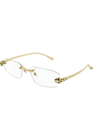 Cartier Rimless Panthère Massai Sunglasses Gold