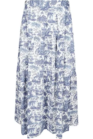 Staud Midi Skirts, female, , 2XS, China Toile Sea Skirt